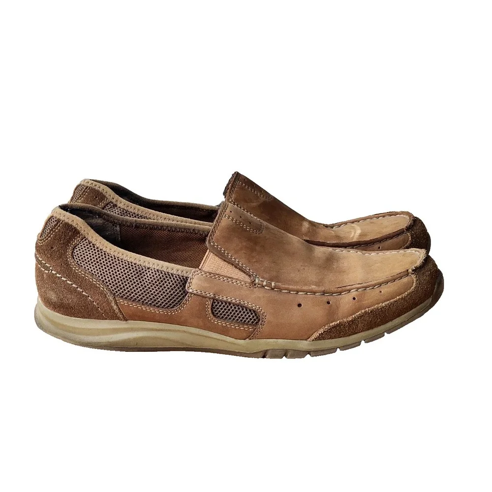 Clarks Mens Ramada Spanish Tobacco Brown Casual Slip On Shoes Size 11.5‎